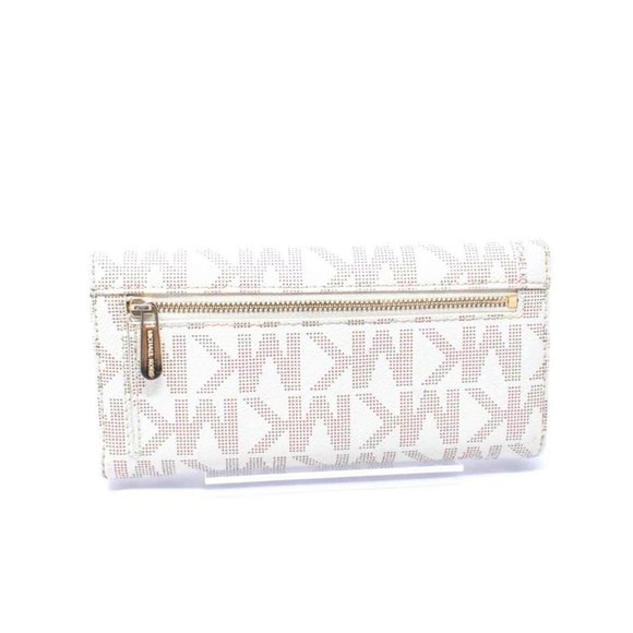 MICHAEL KORS White Canvas TriFold Wallet - Picture 3 of 9